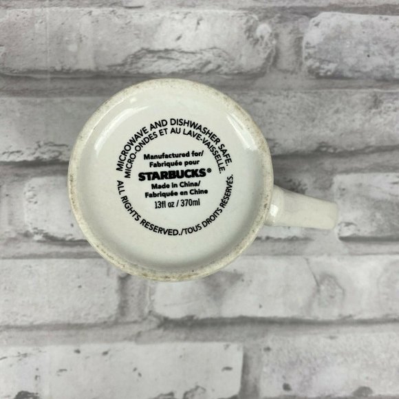 Starbucks Coffee Mug White Red Circles Ornaments - Picture 4 of 4